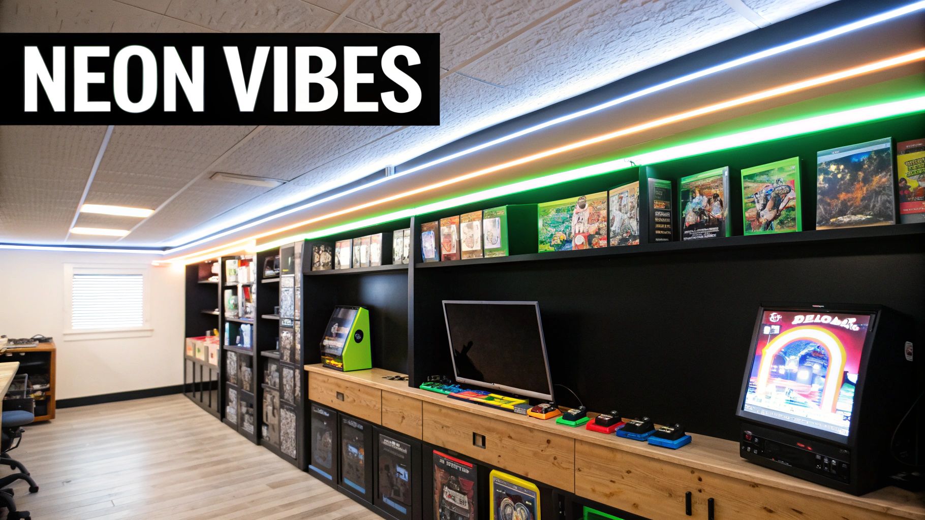 Themed LED and Neon Lighting Setup