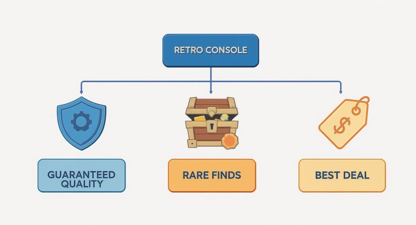 Infographic about best place to buy retro consoles