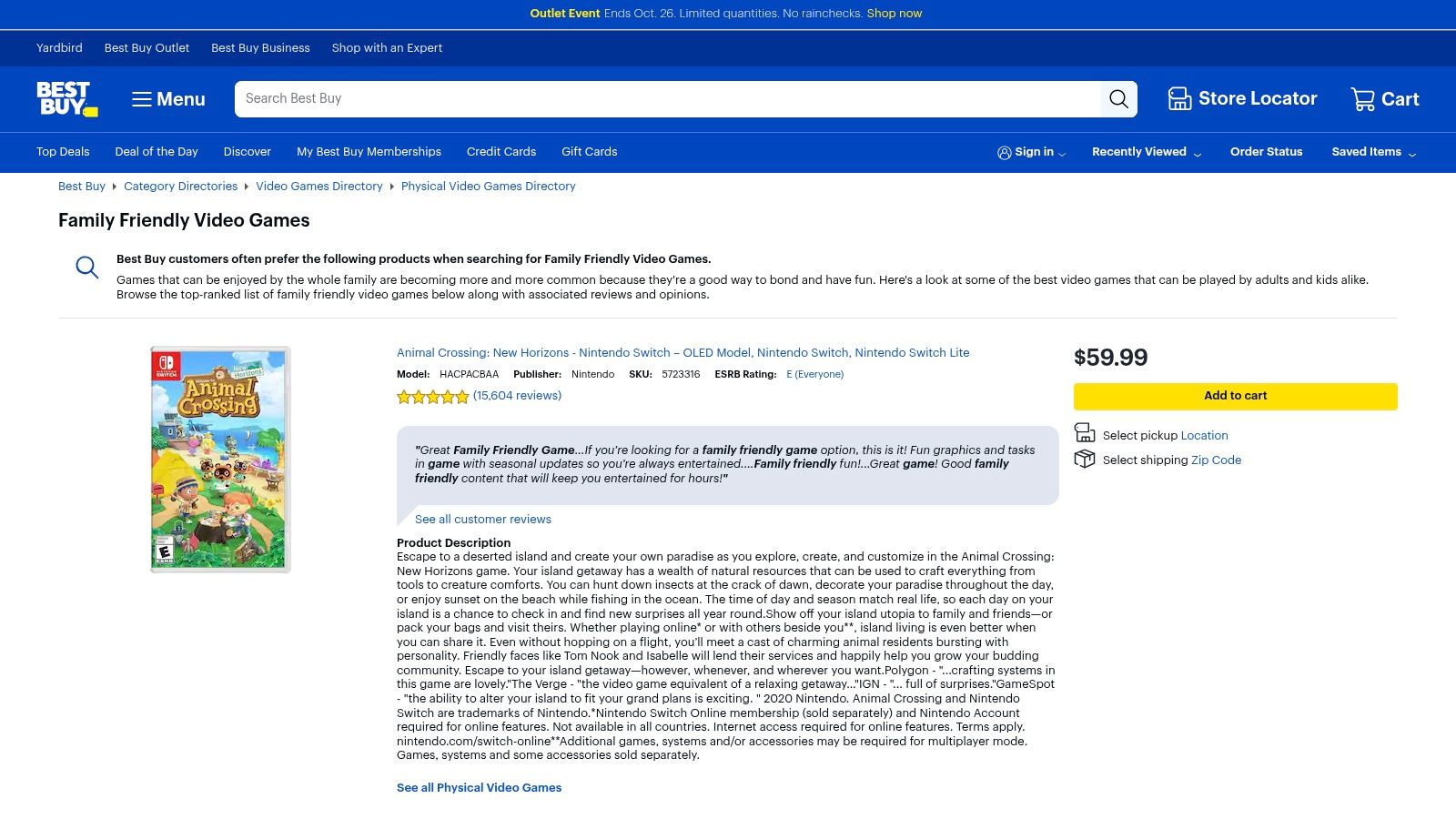 Best Buy – Family-Friendly Video Games (Retailer Category)