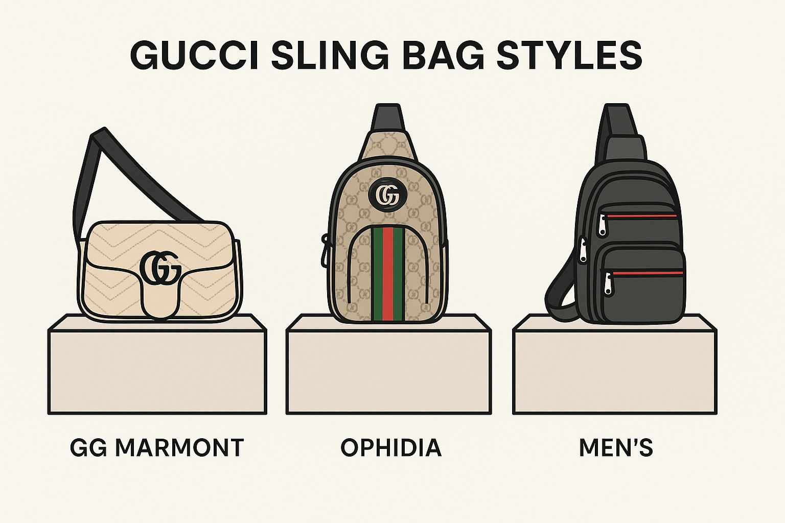 Infographic about gucci sling bags