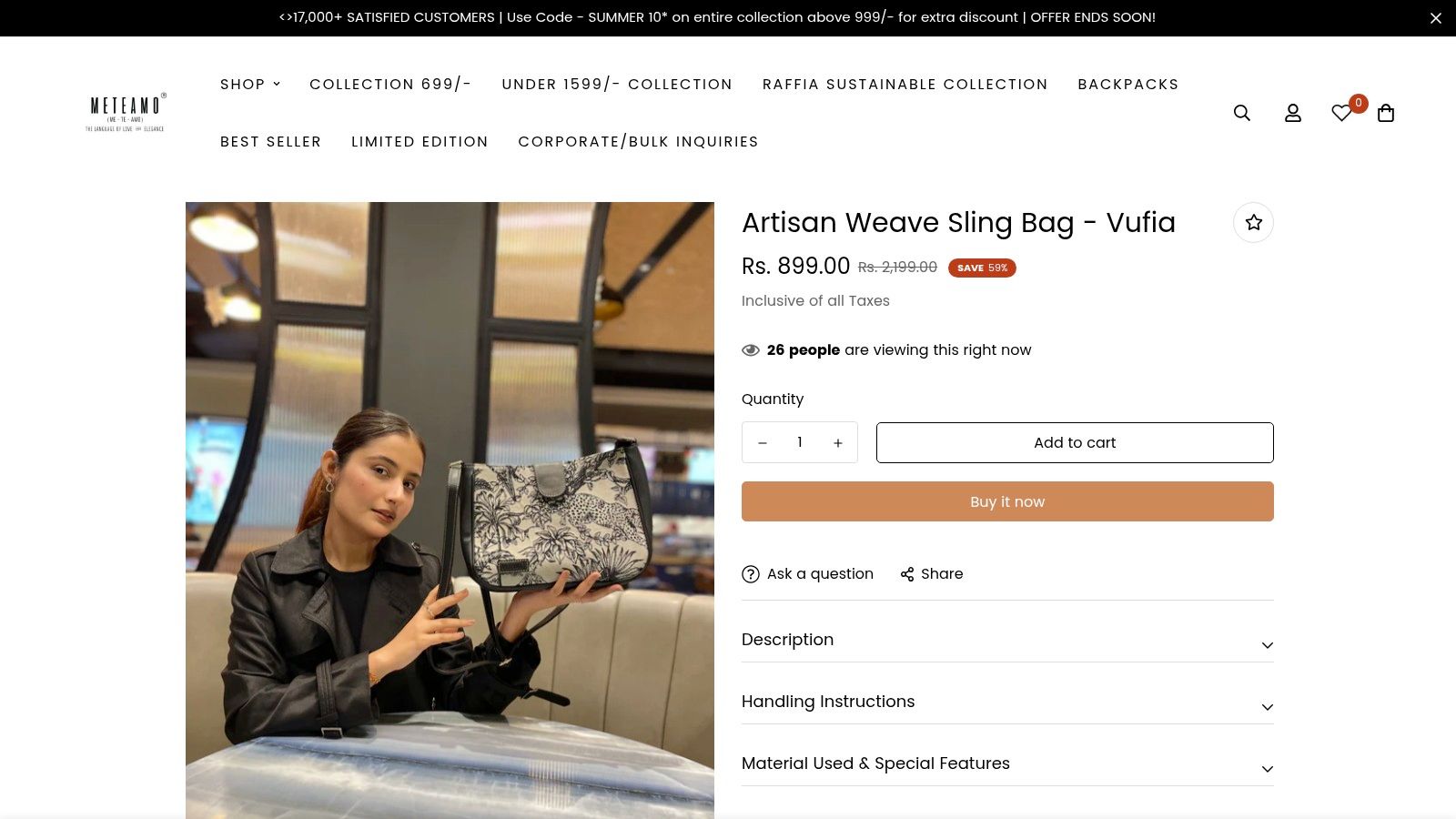 Artisan Weave Sling Bag - Vufia