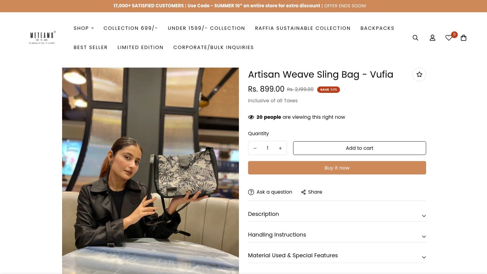 Artisan Weave Sling Bag - Vufia