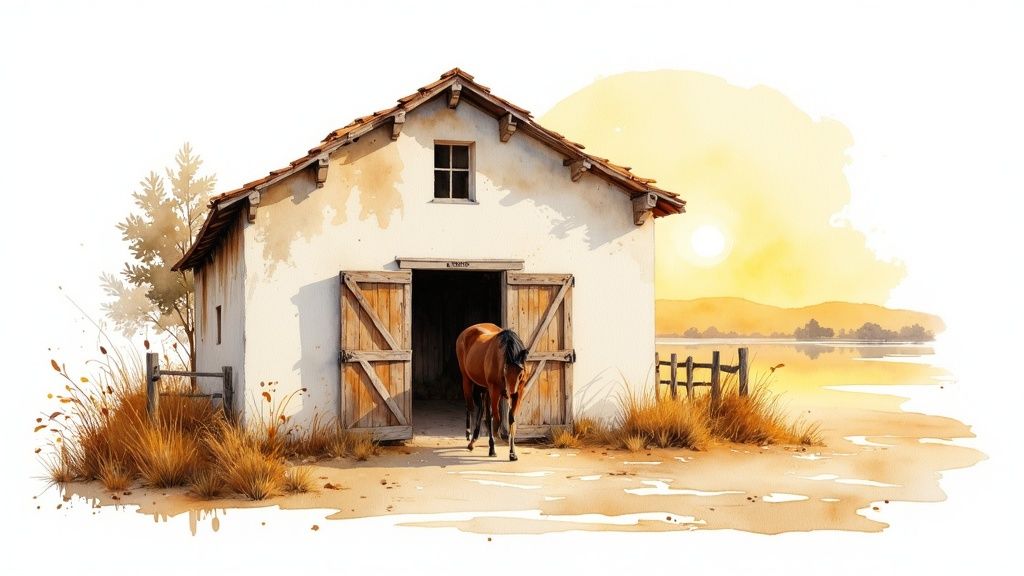 Limewashing a rustic barn exterior
