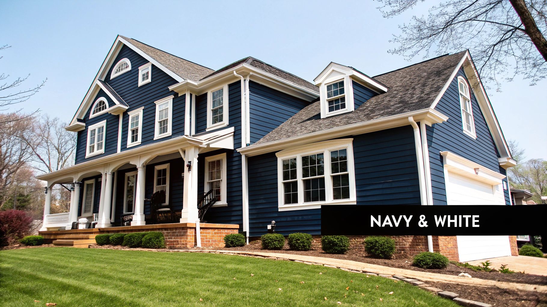 Navy Blue and White Classic
