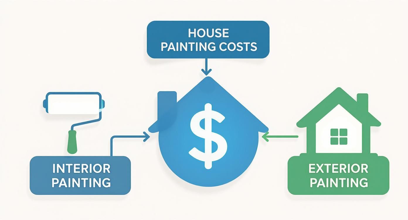Infographic about cost of house painting