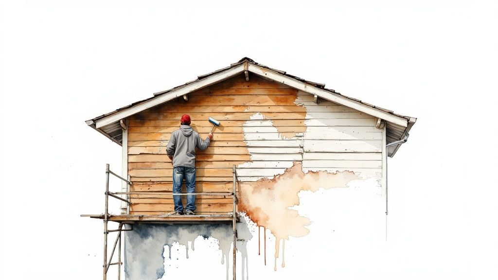 A freshly painted two-story home with a clean, modern exterior.