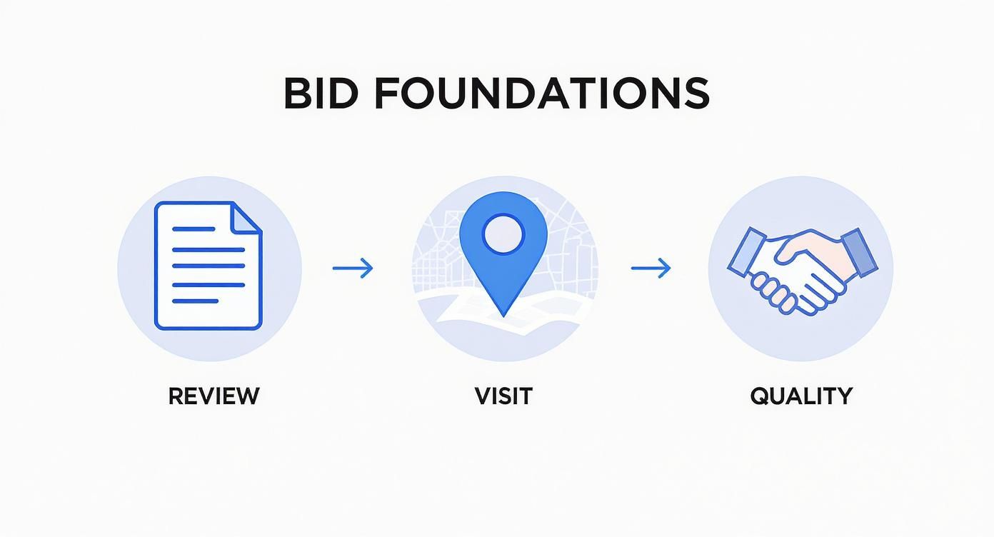 Infographic about how to bid construction jobs