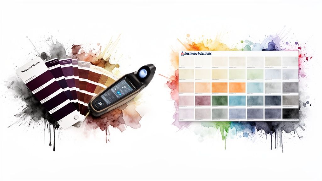 Soca Services helps clients choose between Benjamin Moore and Sherwin-Williams paint colors.