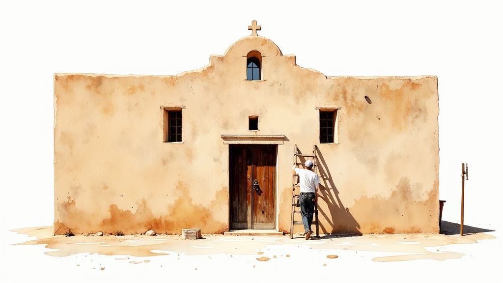 Historic Limewashed Facade