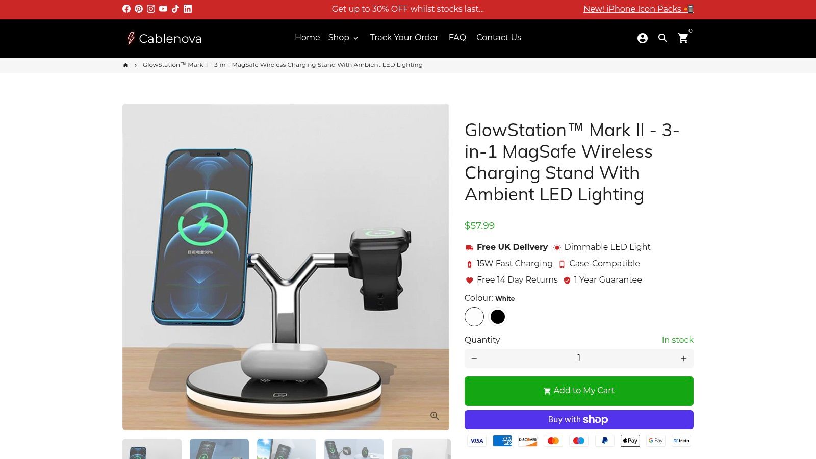 GlowStation Mark II – 3‑in‑1 MagSafe Wireless Charging Stand