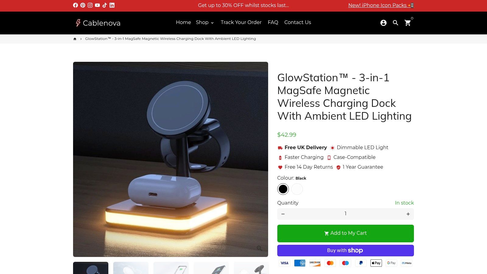 GlowStation — 3‑in‑1 MagSafe Magnetic Wireless Charging Dock with Ambient LED Lighting