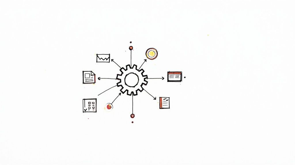 A visual representation of automated gears and cogs working together, symbolizing workflow efficiency.
