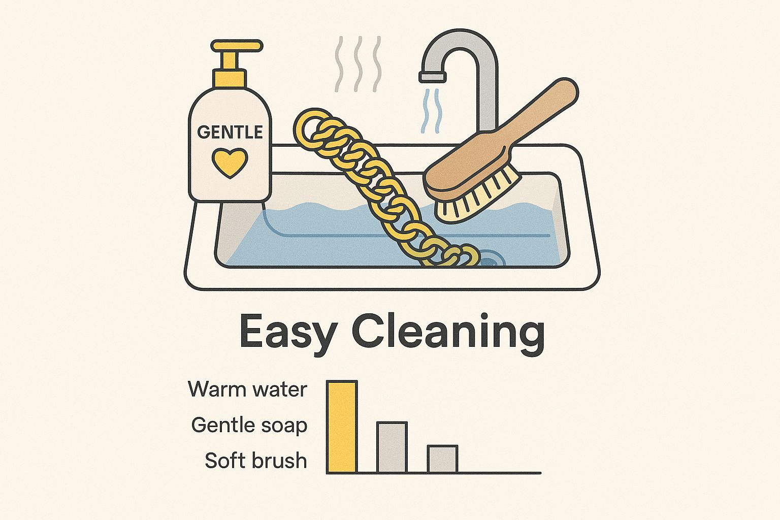 Infographic about how to clean gold jewellery