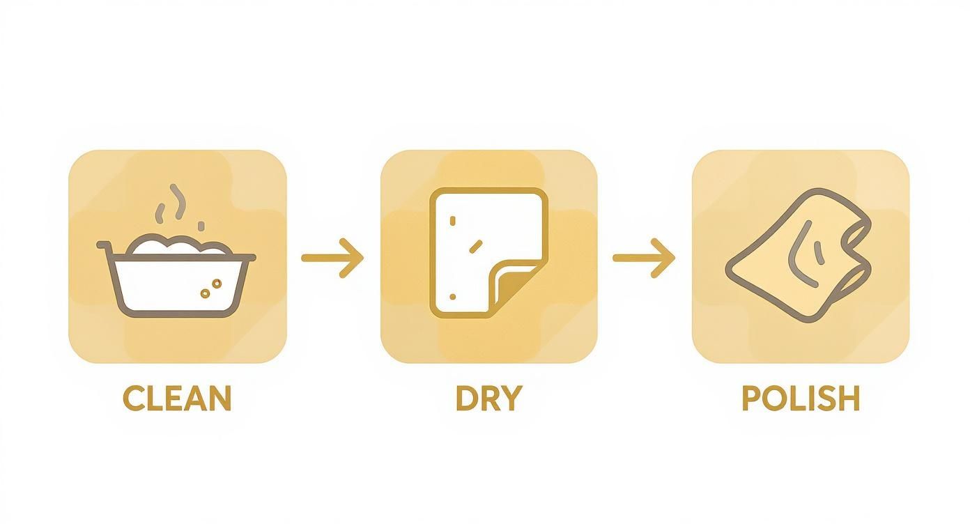 Infographic about how to polish gold jewelry