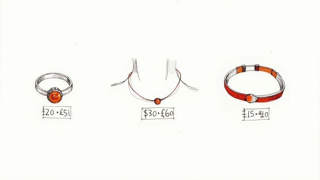 A jeweller carefully working on a silver ring with precision tools.