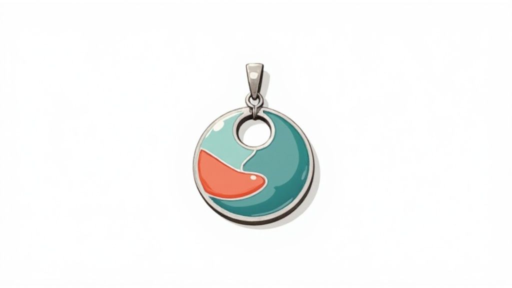 A collection of colourful antique enamel lockets and pendants.