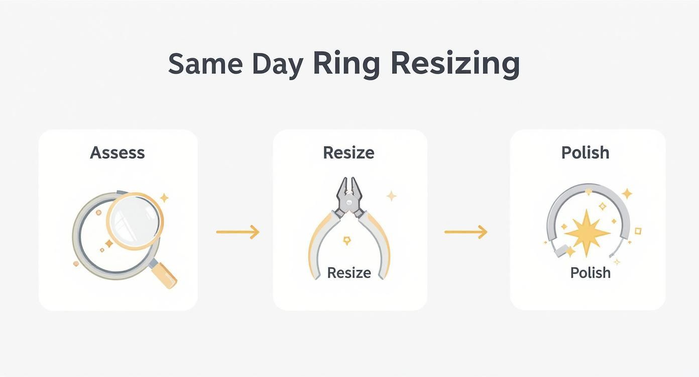 Infographic about same day ring resizing near me