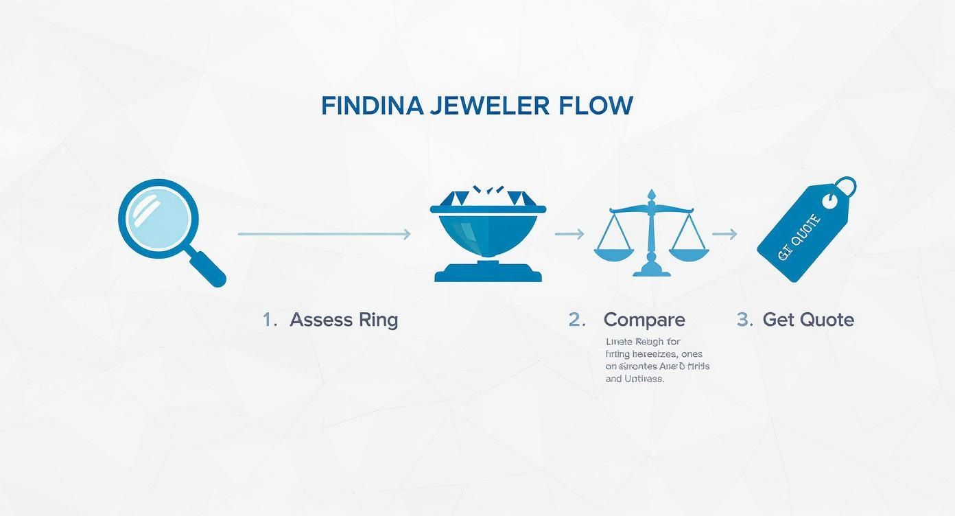 Infographic about where to have a ring resized