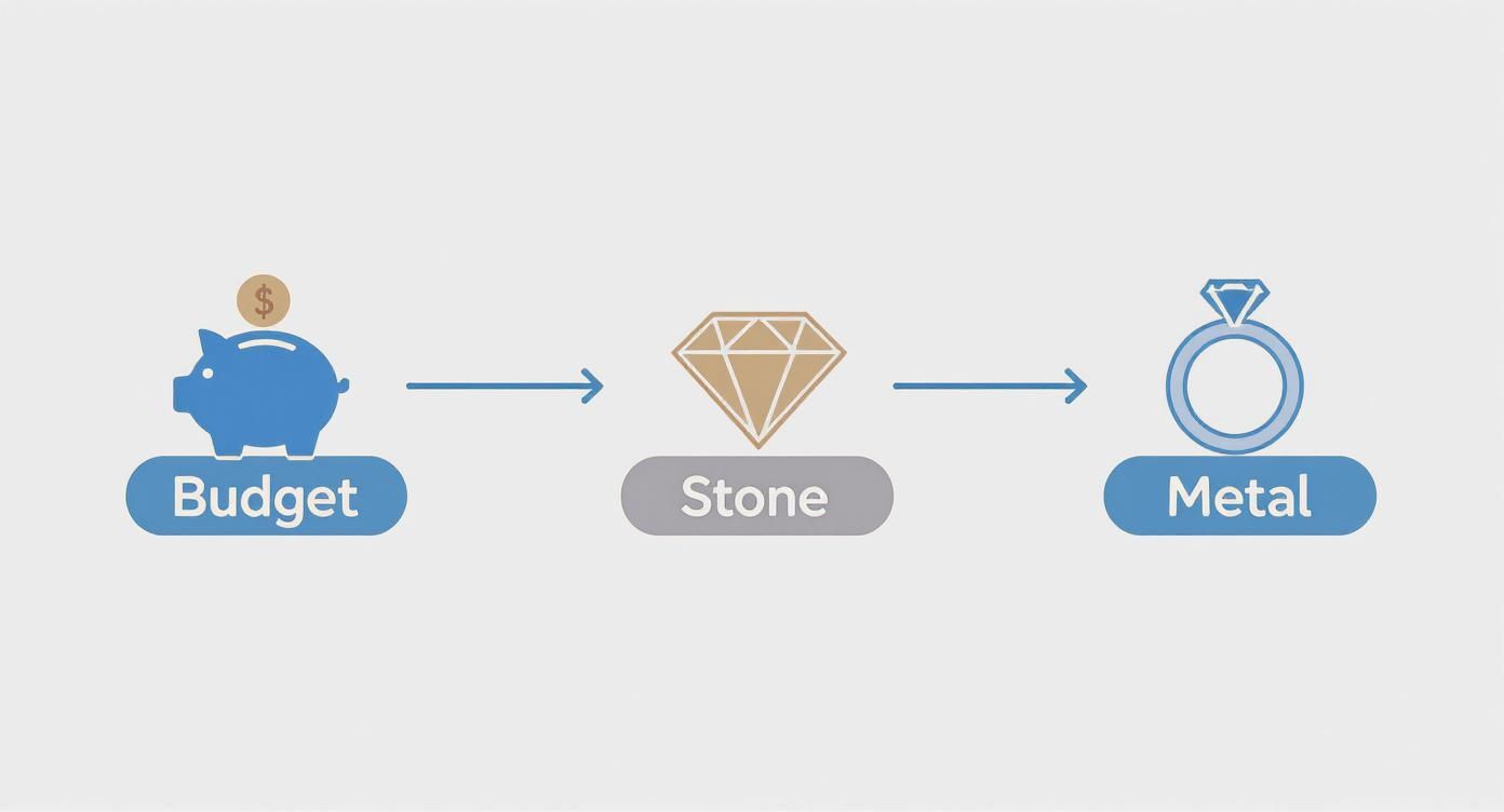 Infographic about how to choose engagement ring