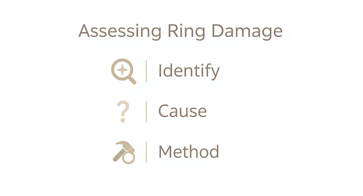 Infographic about how to fix a broken ring