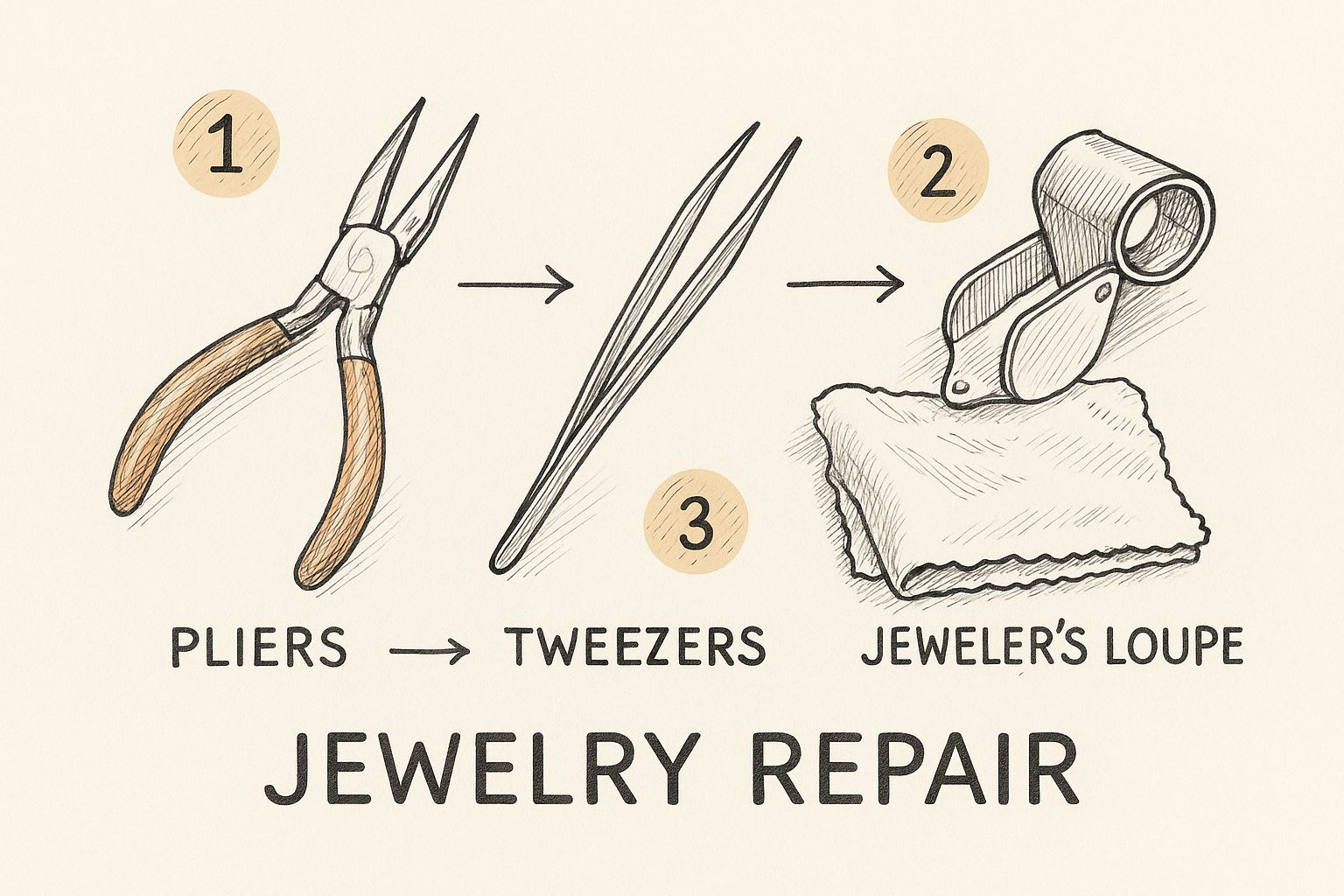 Infographic about how to fix a broken chain necklace
