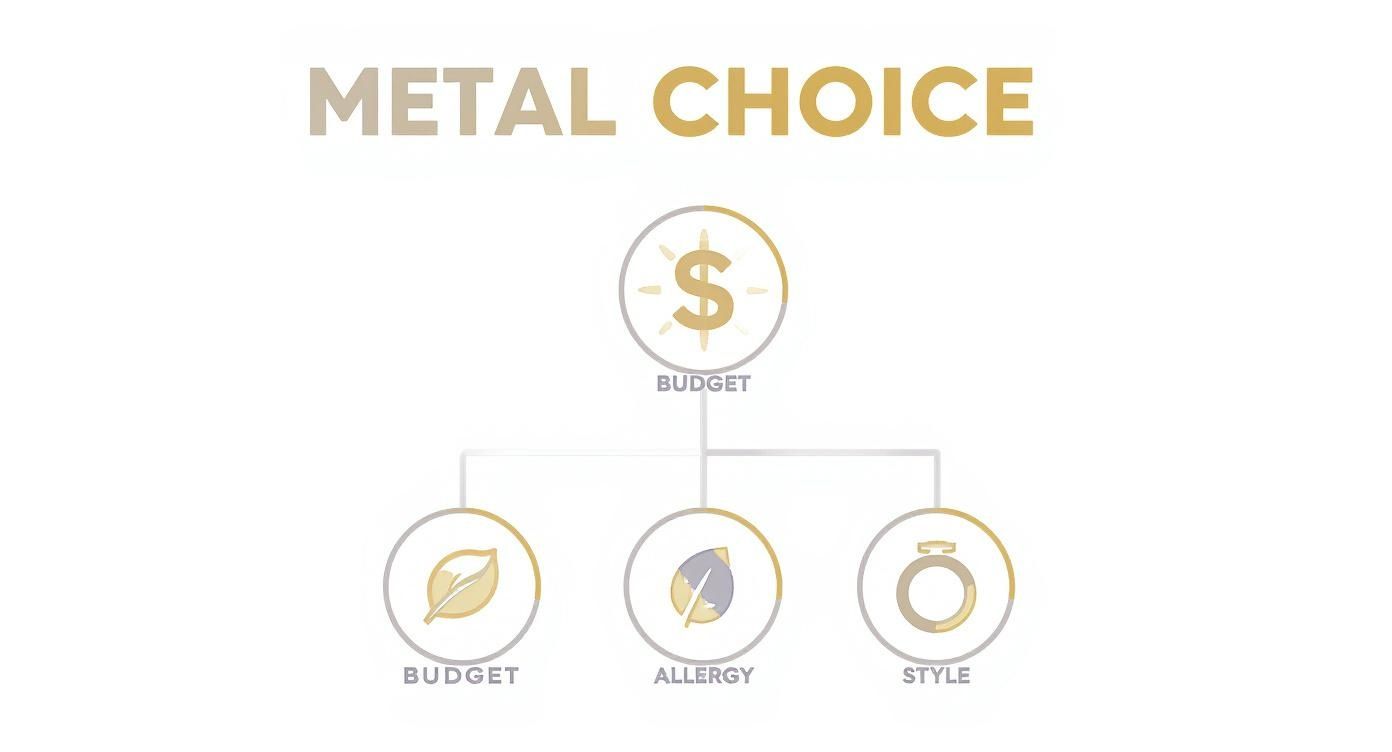 Infographic about difference between white gold and platinum
