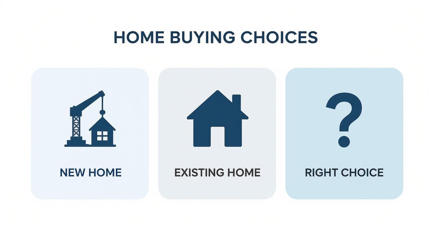 Infographic about new construction vs existing home