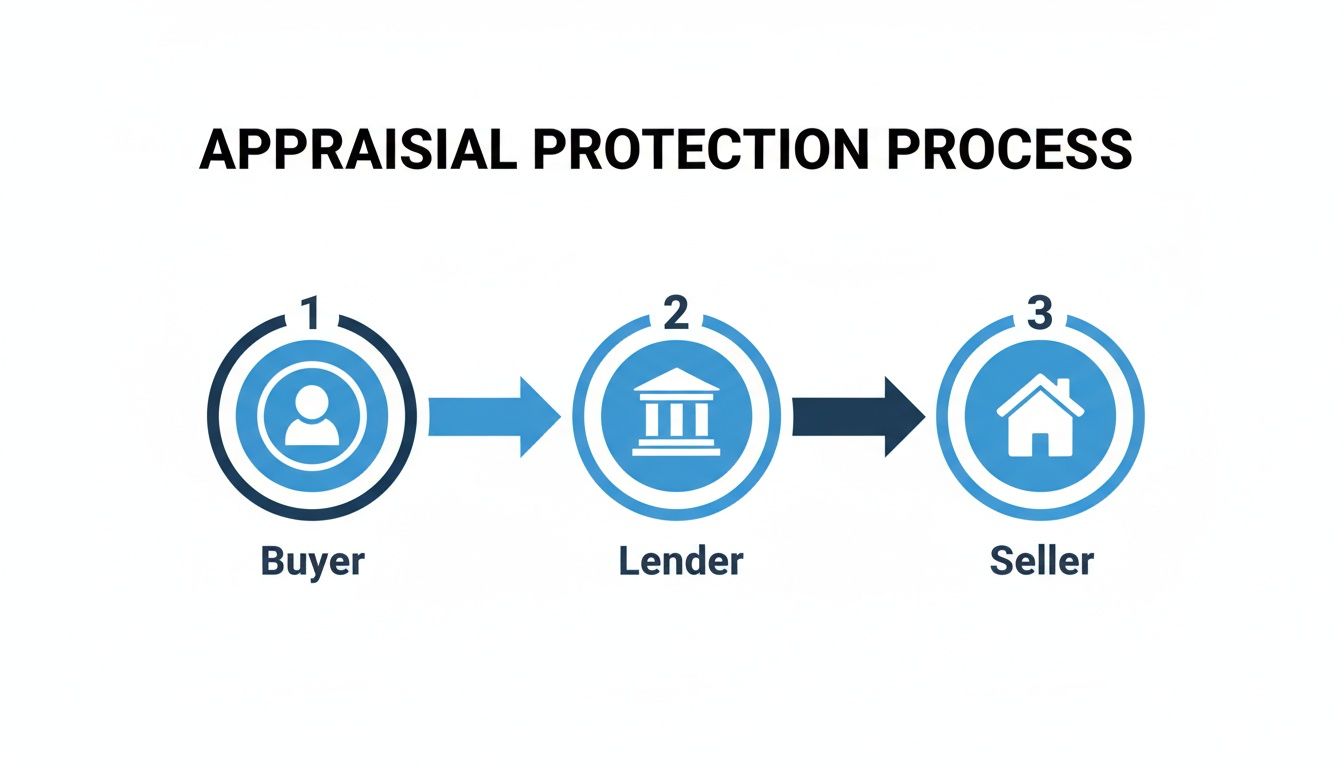 Diagram illustrating the Appraisal Protection Process, showing the flow from Buyer to Lender to Seller.