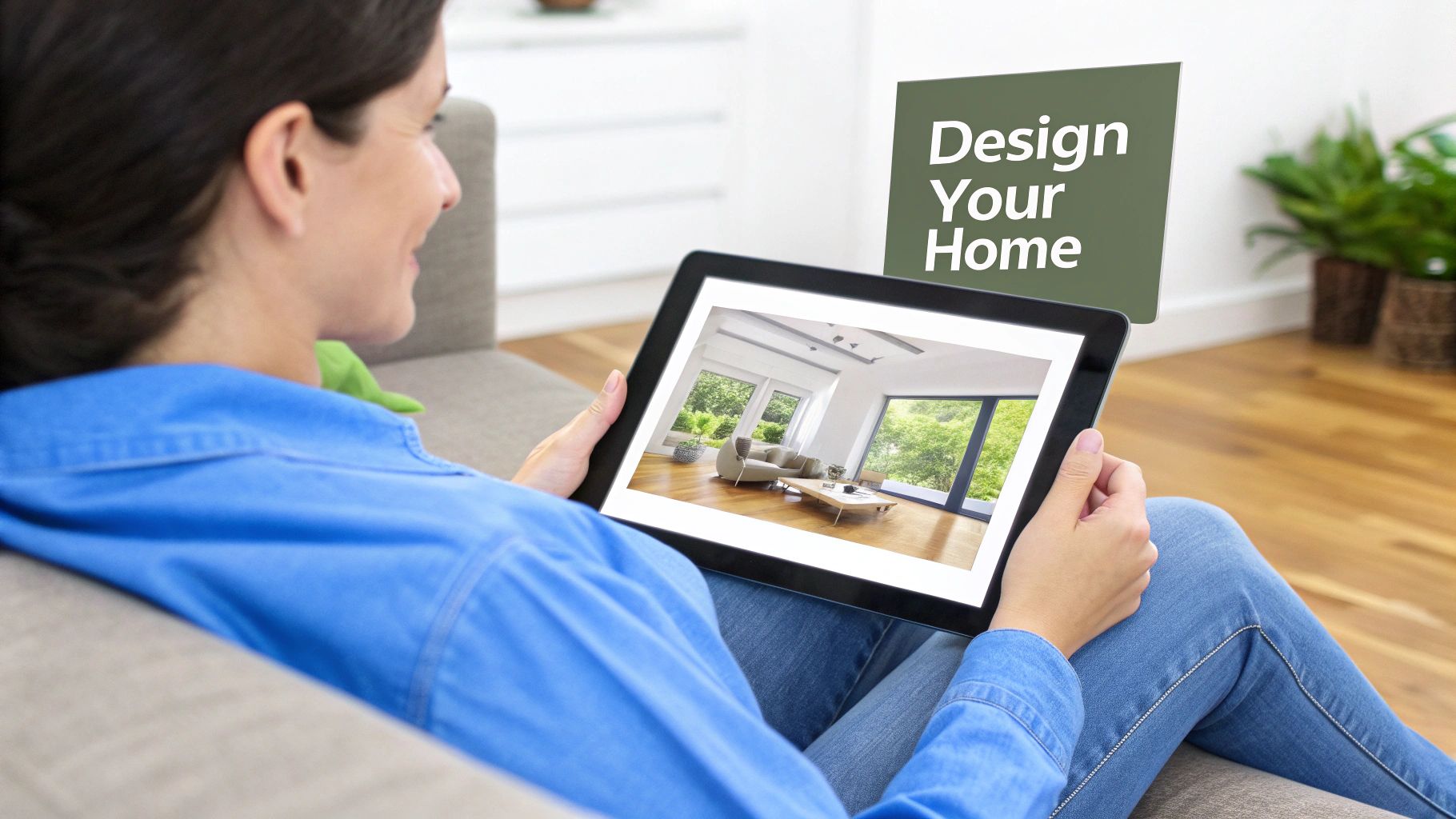 A modern kitchen with white cabinets, a large island, and stylish pendant lights, designed using online tools.