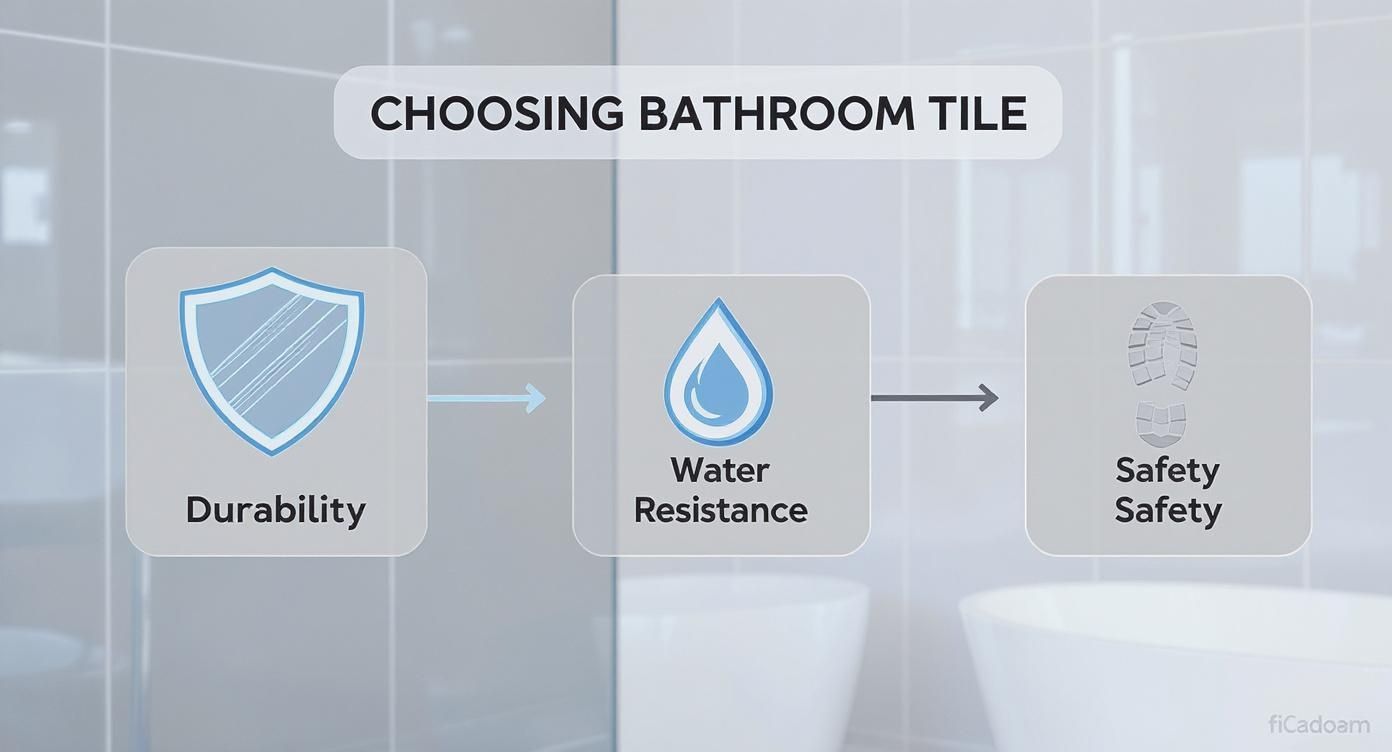 Infographic about how to choose bathroom tile