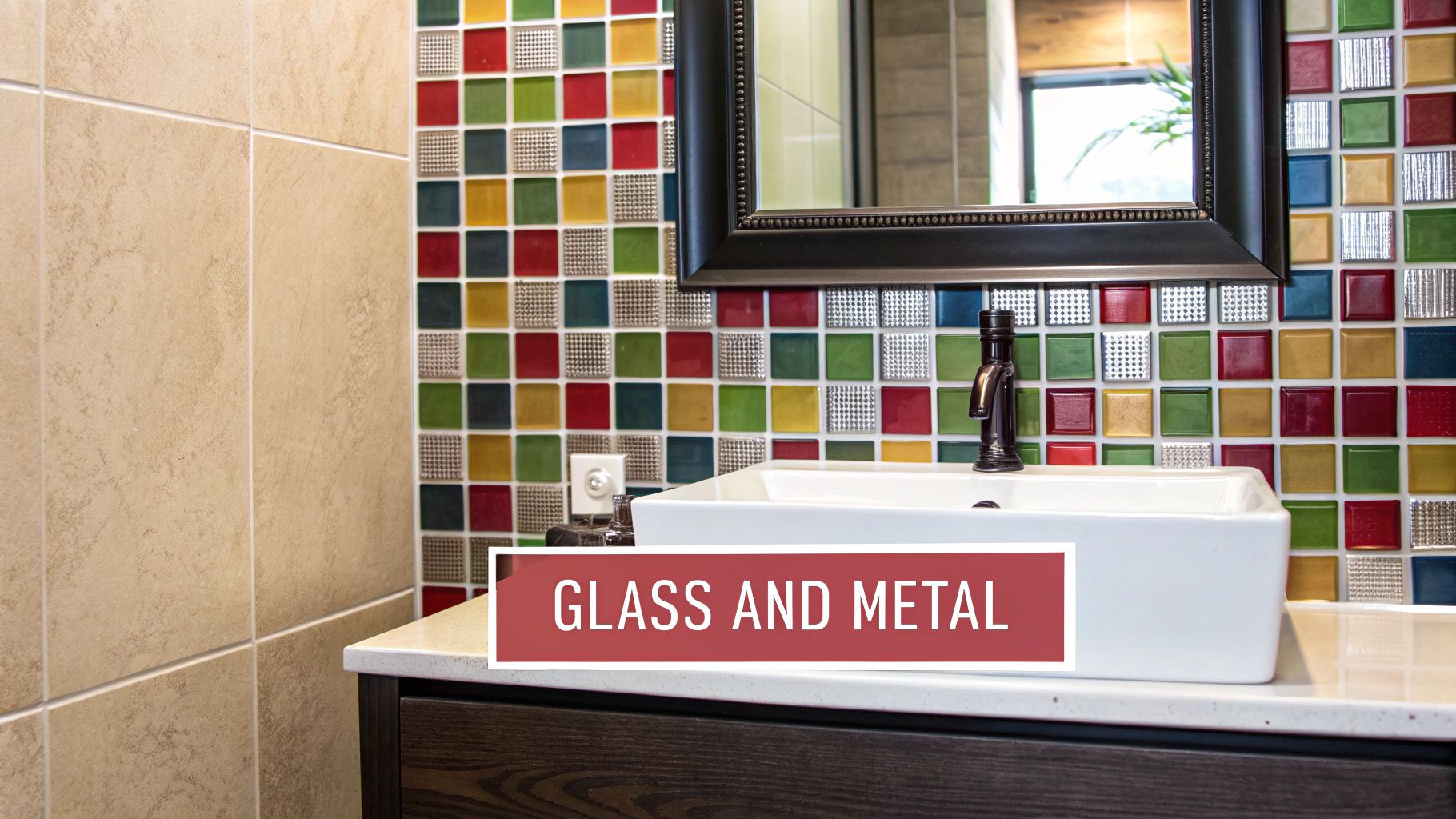 Glass and Metallic Accent Tiles