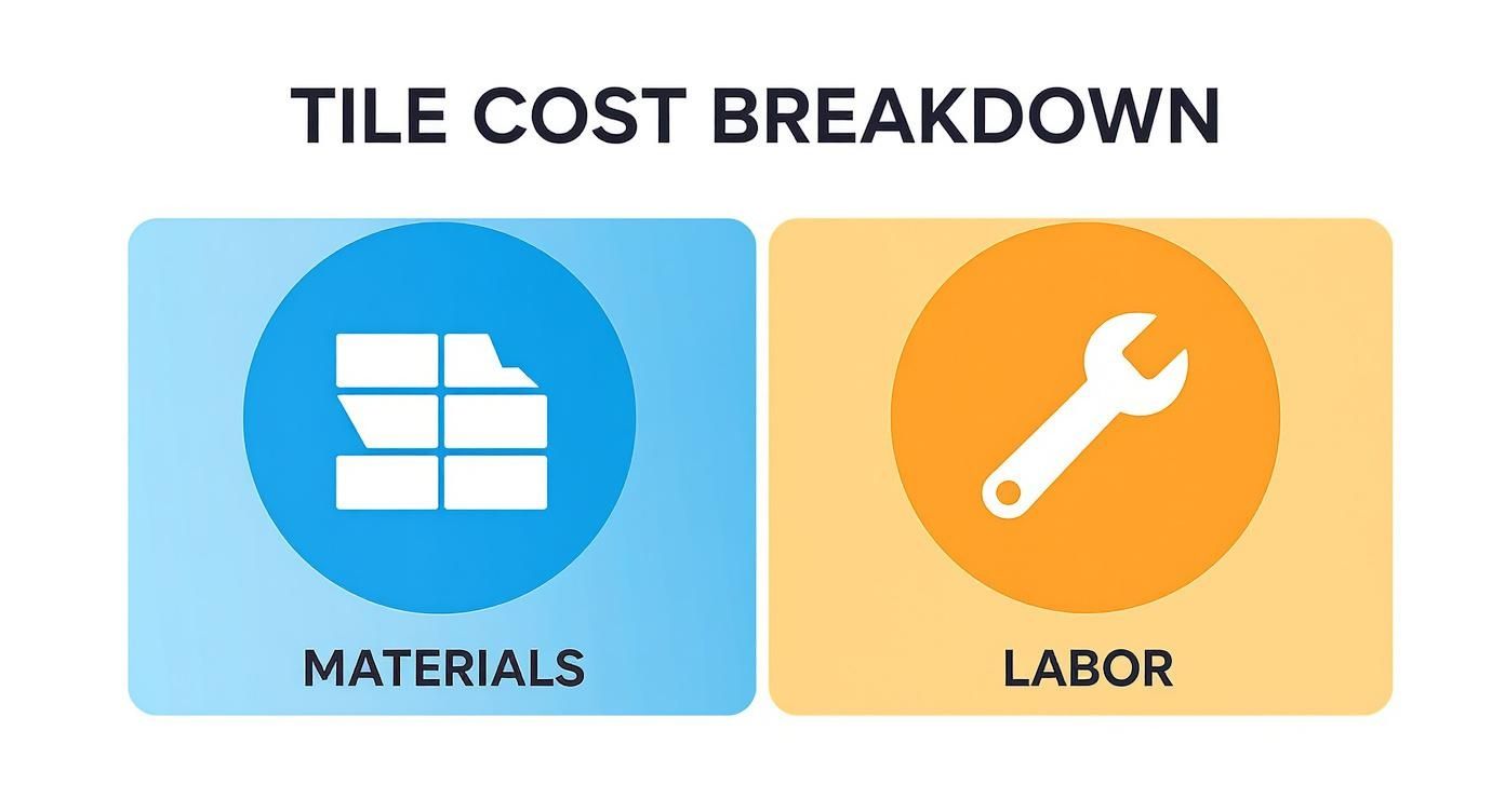 Infographic about average cost of tile installation