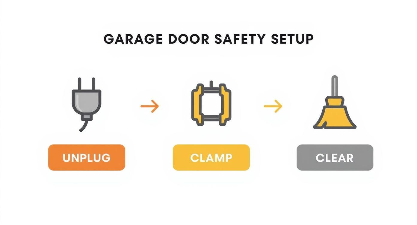 Infographic about repairing broken garage door spring