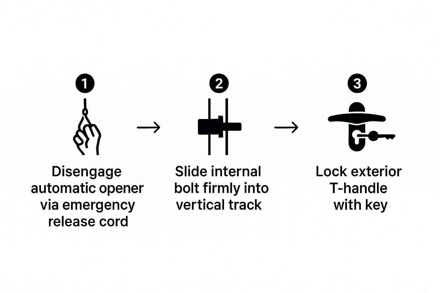Infographic about lock garage door manually