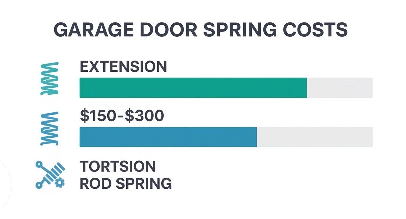 Infographic about cost to replace garage door spring