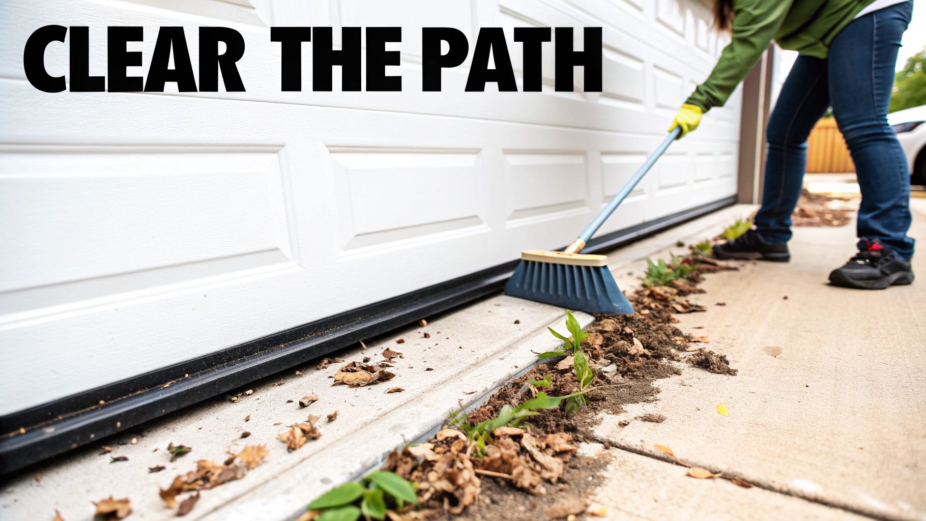 A clean and well-maintained garage door track with a roller inside it.