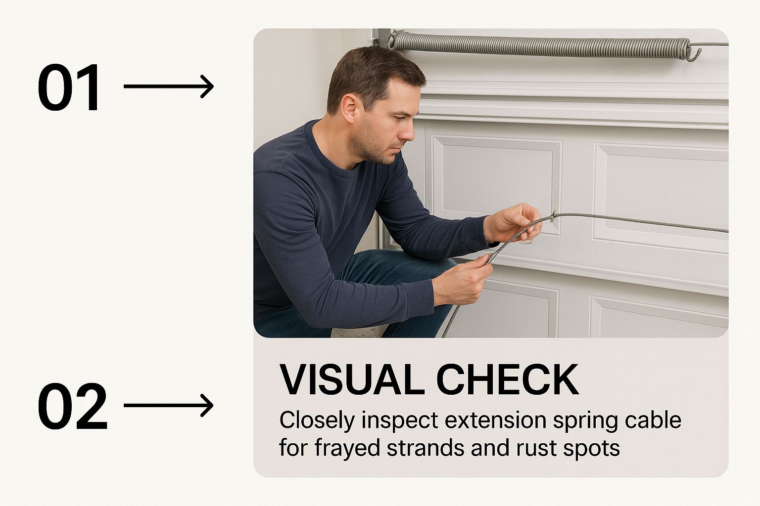 Infographic about safety cable garage door