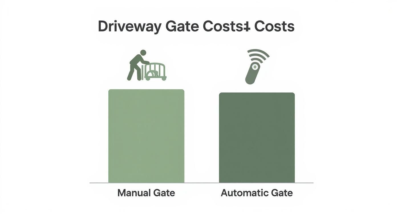 Infographic about cost of driveway gate installation