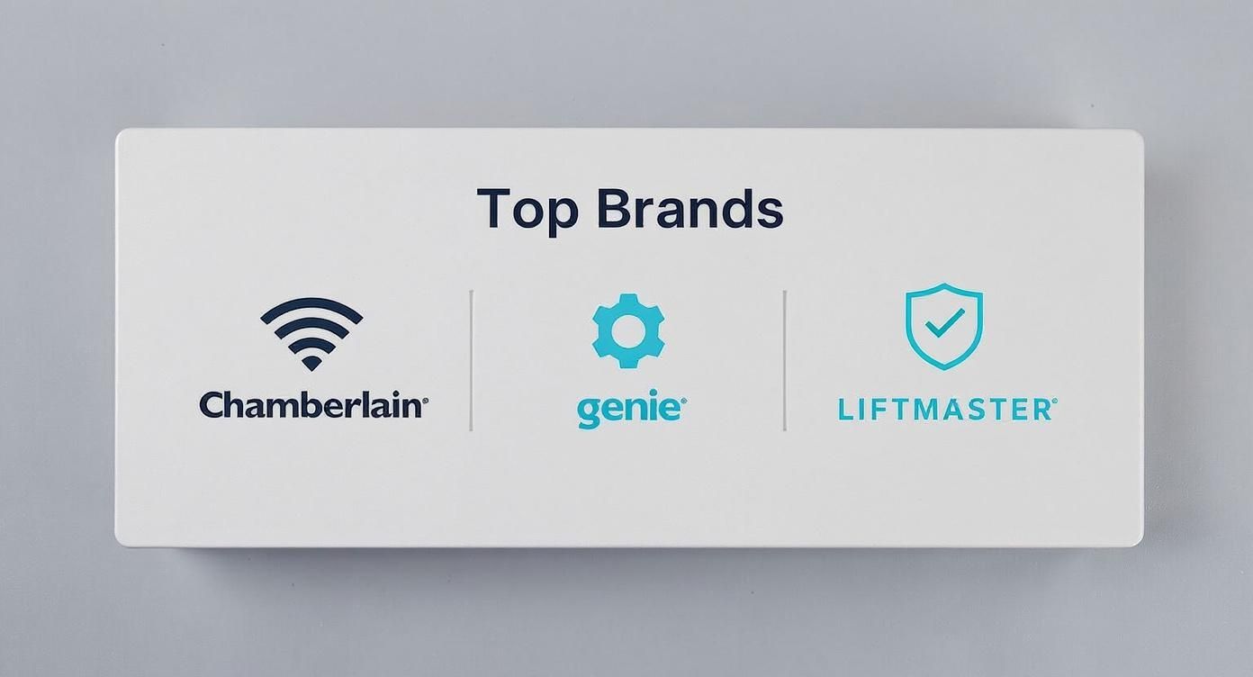 Infographic about best garage door opener brands