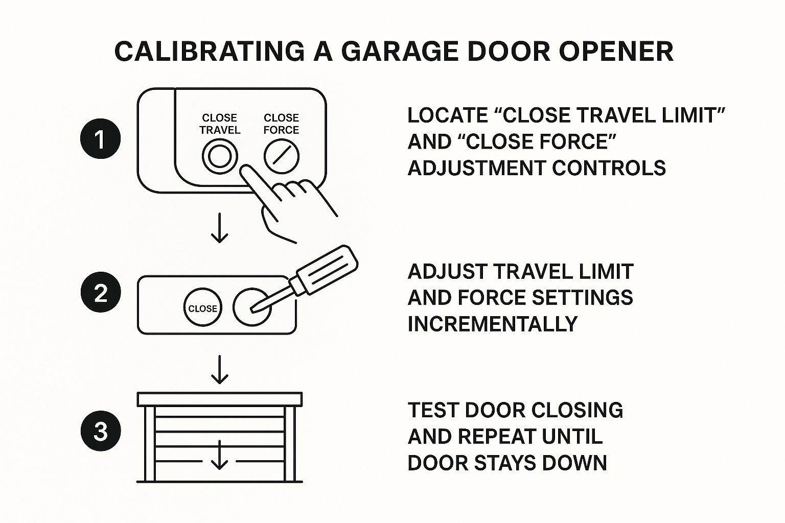 Infographic about garage door won't stay down
