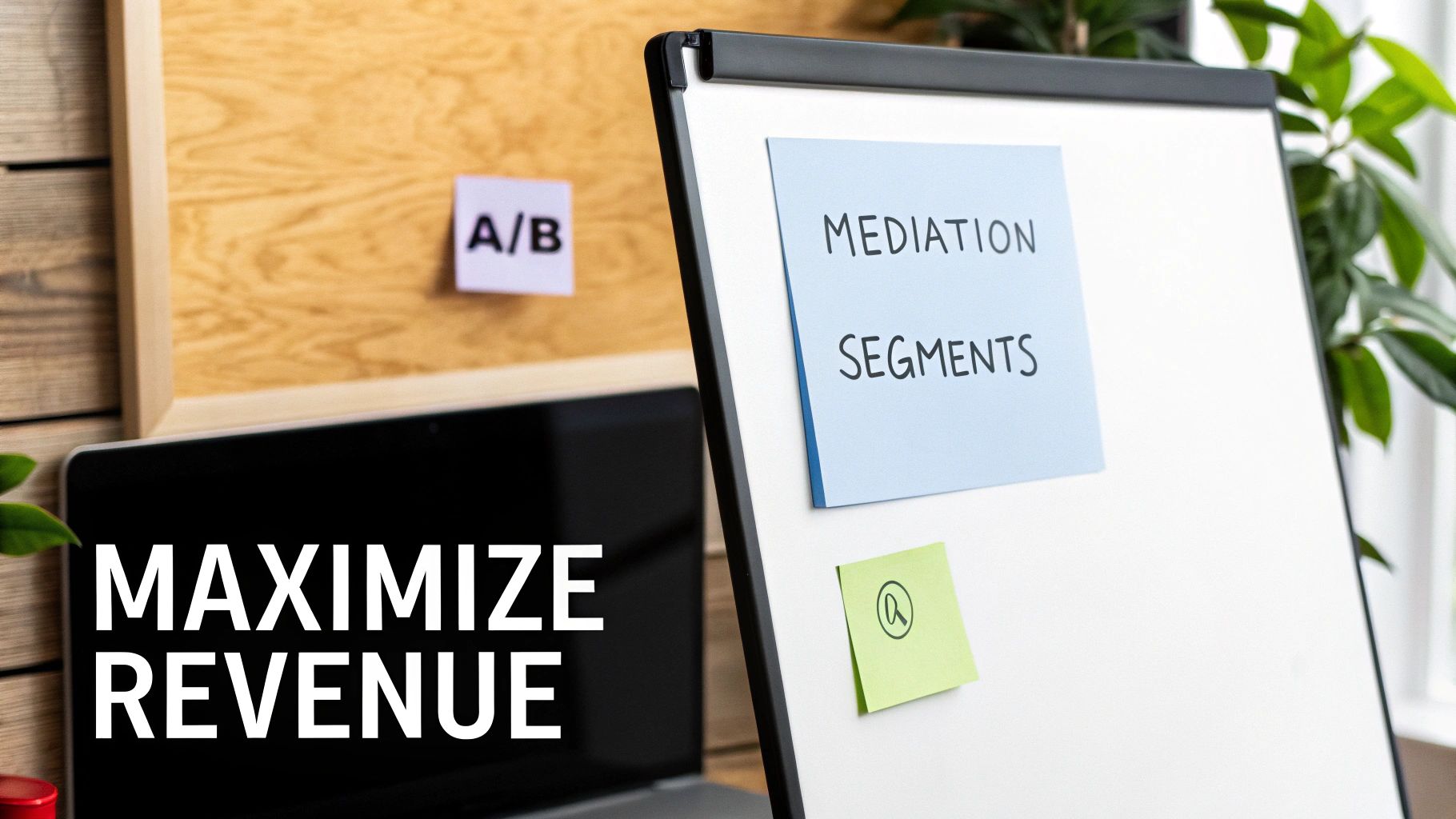 A digital dashboard showing upward trending charts and metrics for ad revenue optimization.