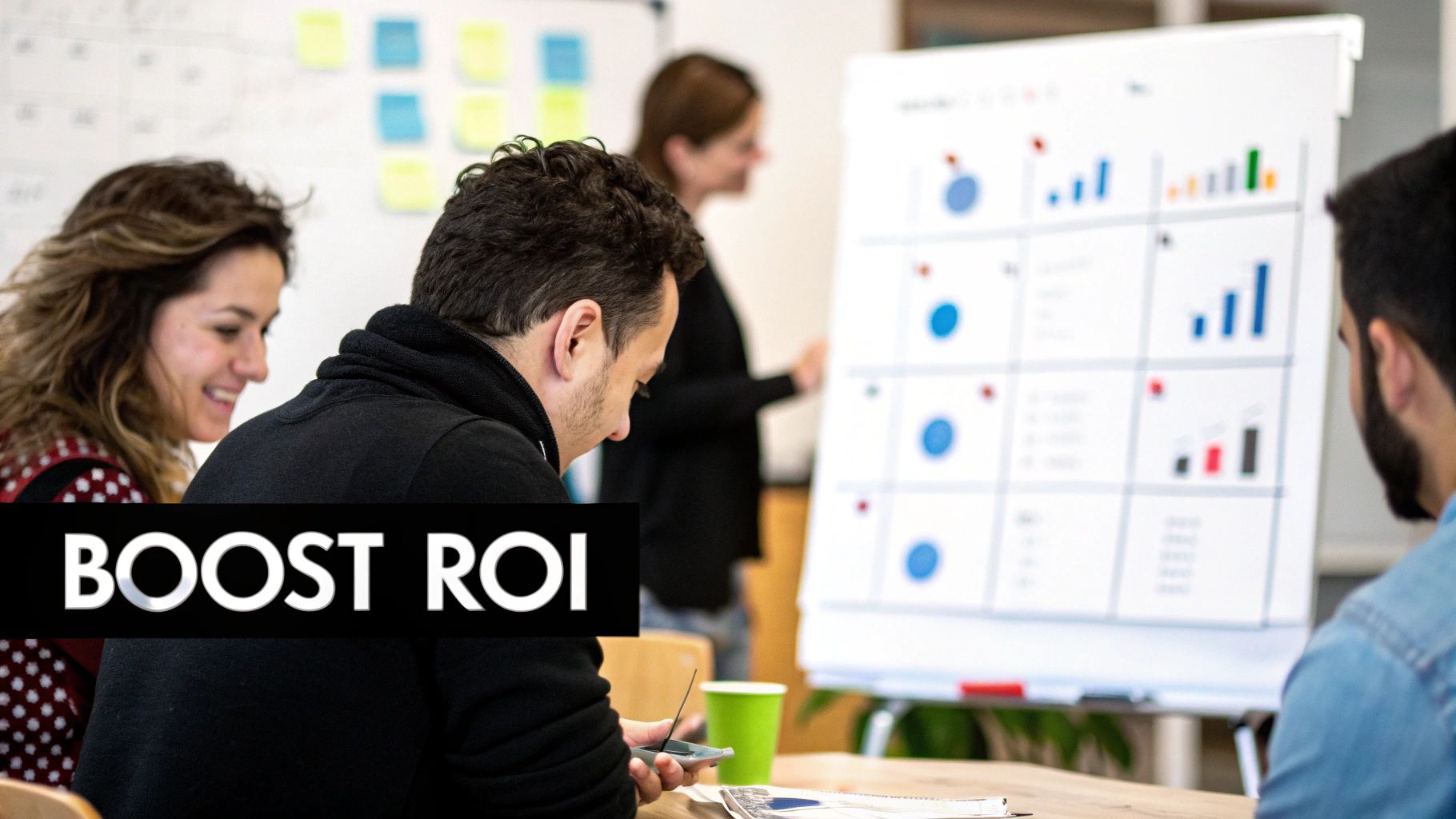 People analyzing data charts for a campaign