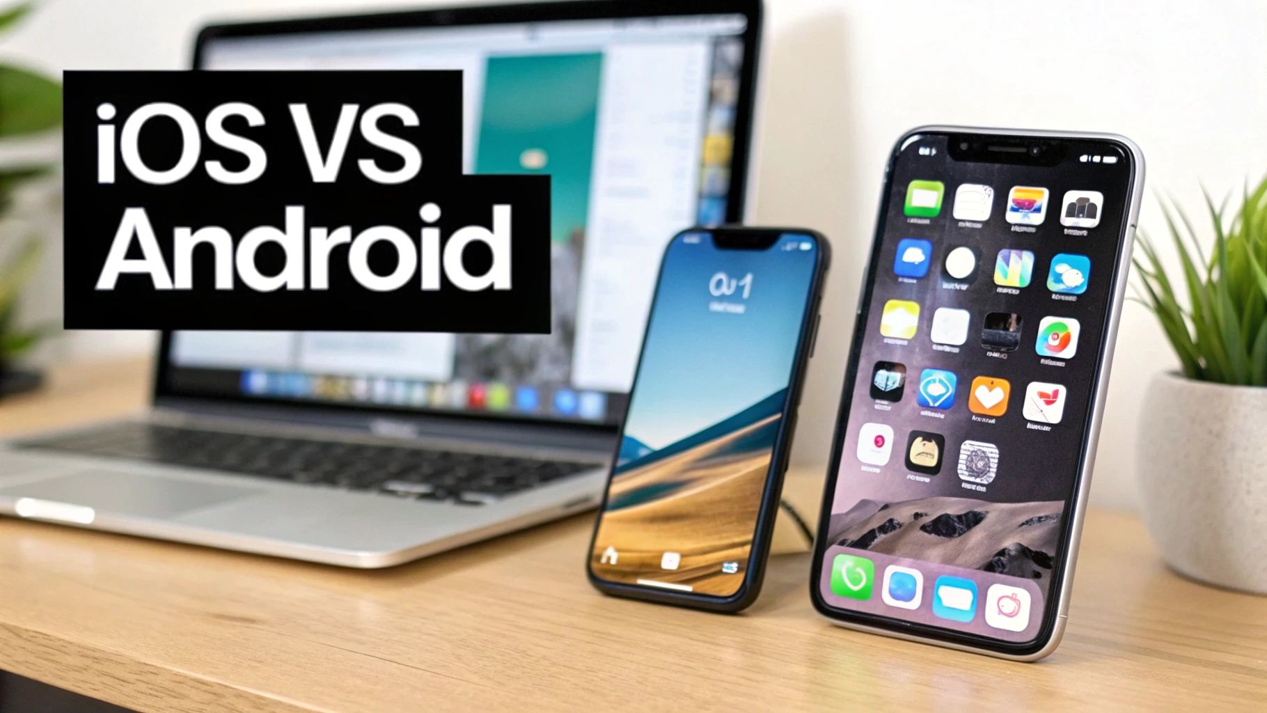 A smartphone displaying the iOS App Store on one side and the Google Play Store on the other, with a dollar sign in the middle.