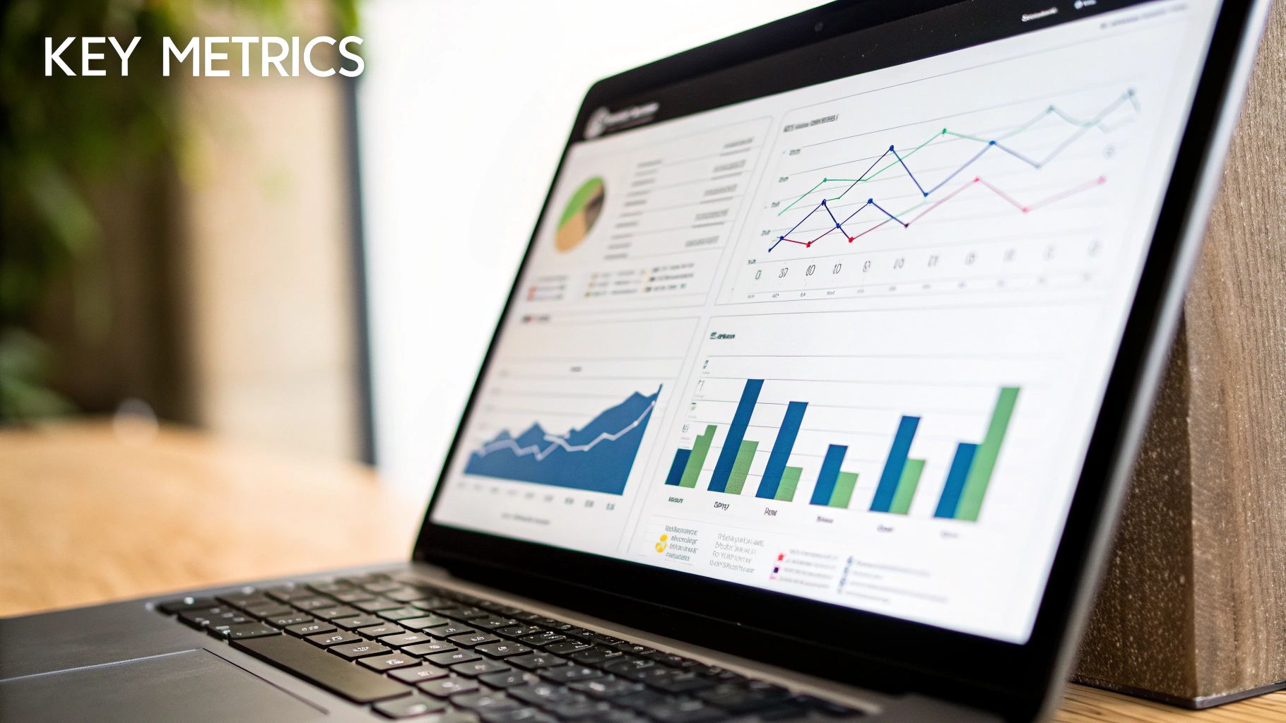 A dashboard showing key revenue optimization metrics like CLV, ARPU, and churn.