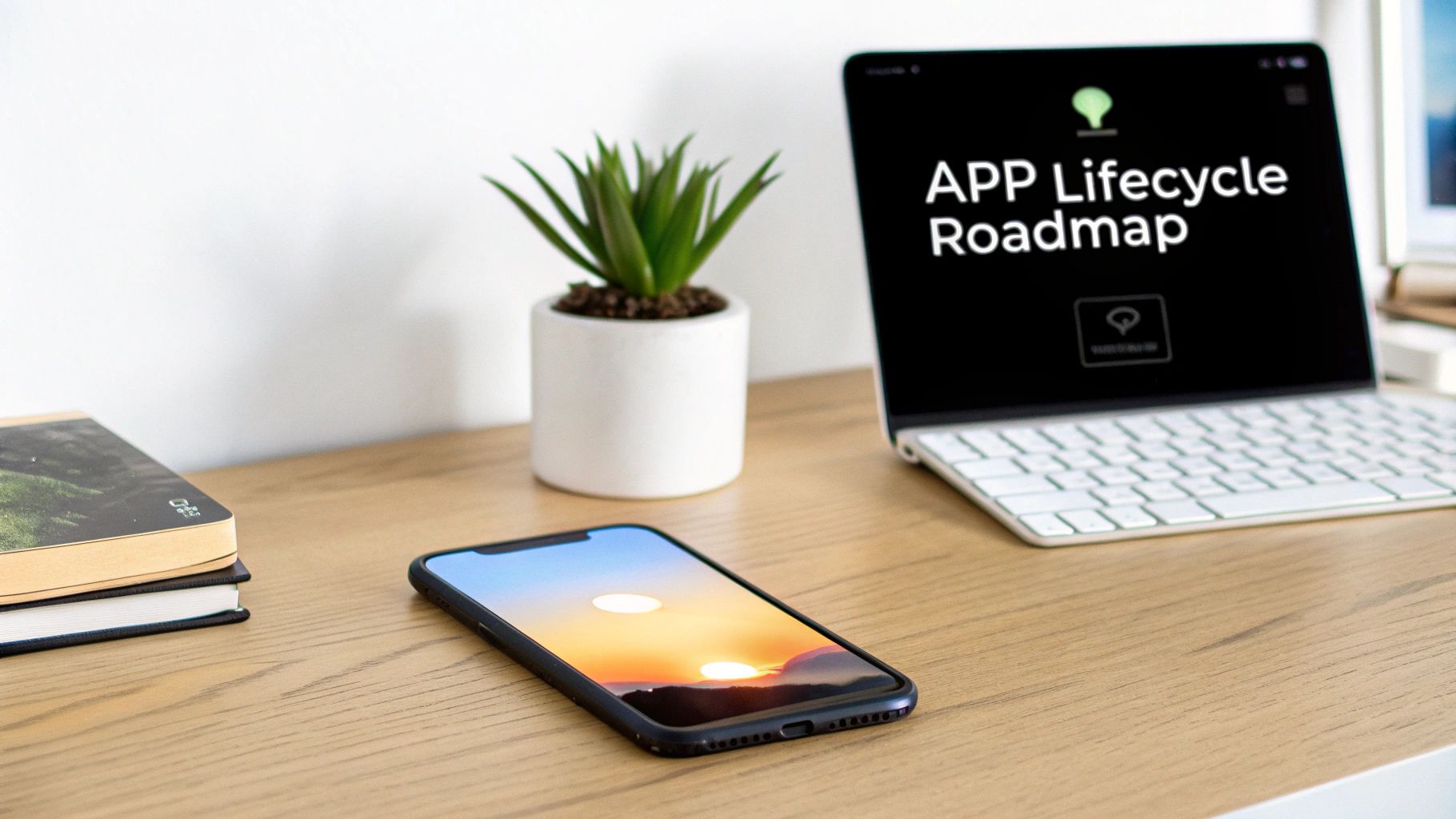 A flowchart illustrating the different states of the iOS app lifecycle, including active, inactive, and background states.