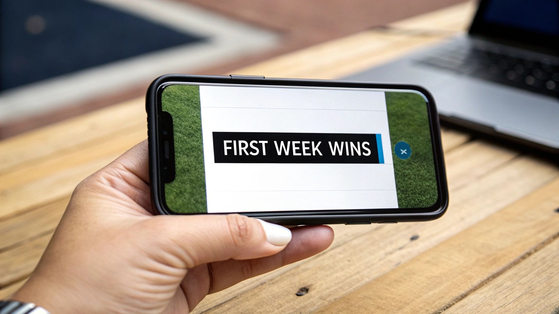 A user interacting with a mobile app during the first week.