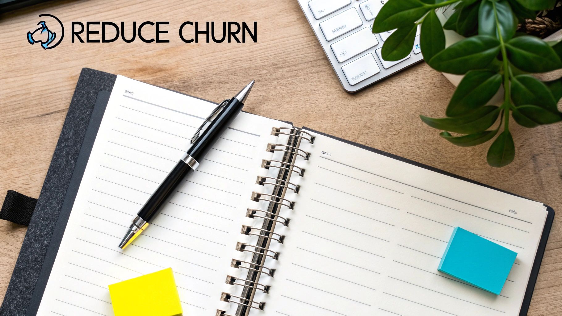 A person working on a laptop with charts and graphs showing business growth and retention strategies.