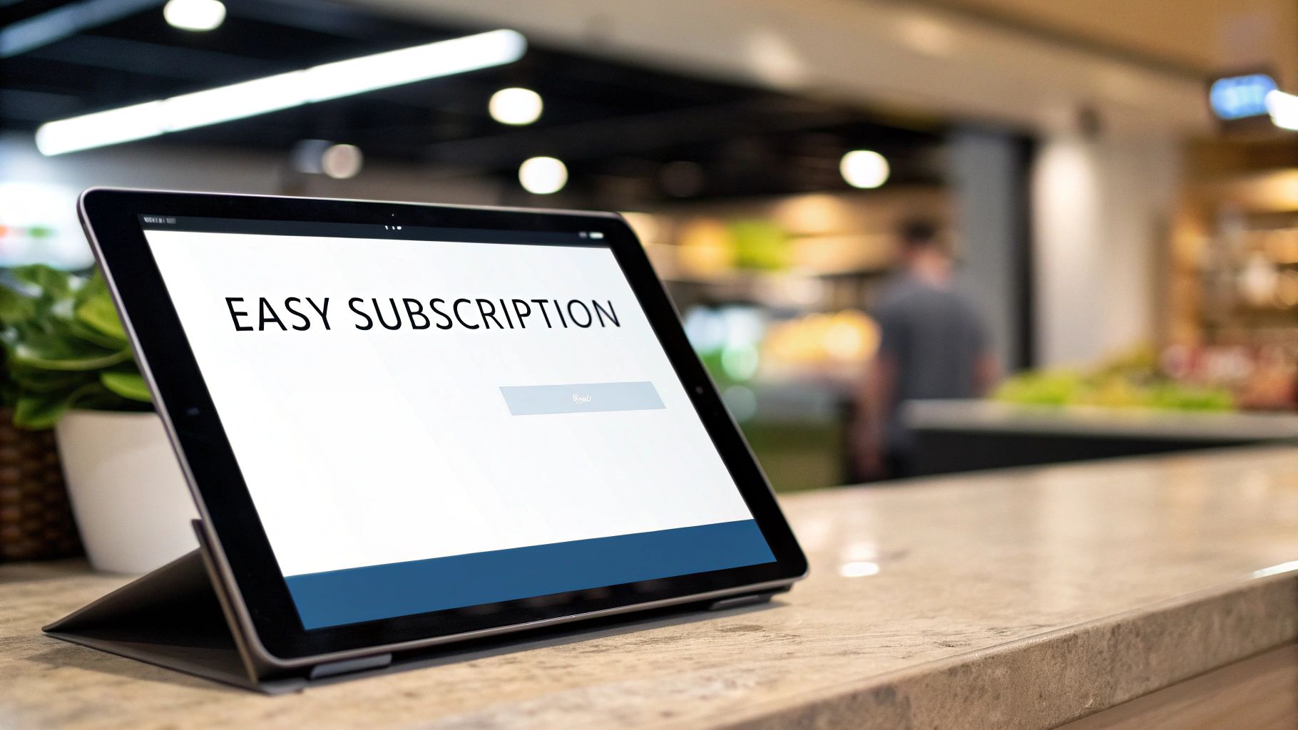 A user interacting with a mobile app's subscription screen.