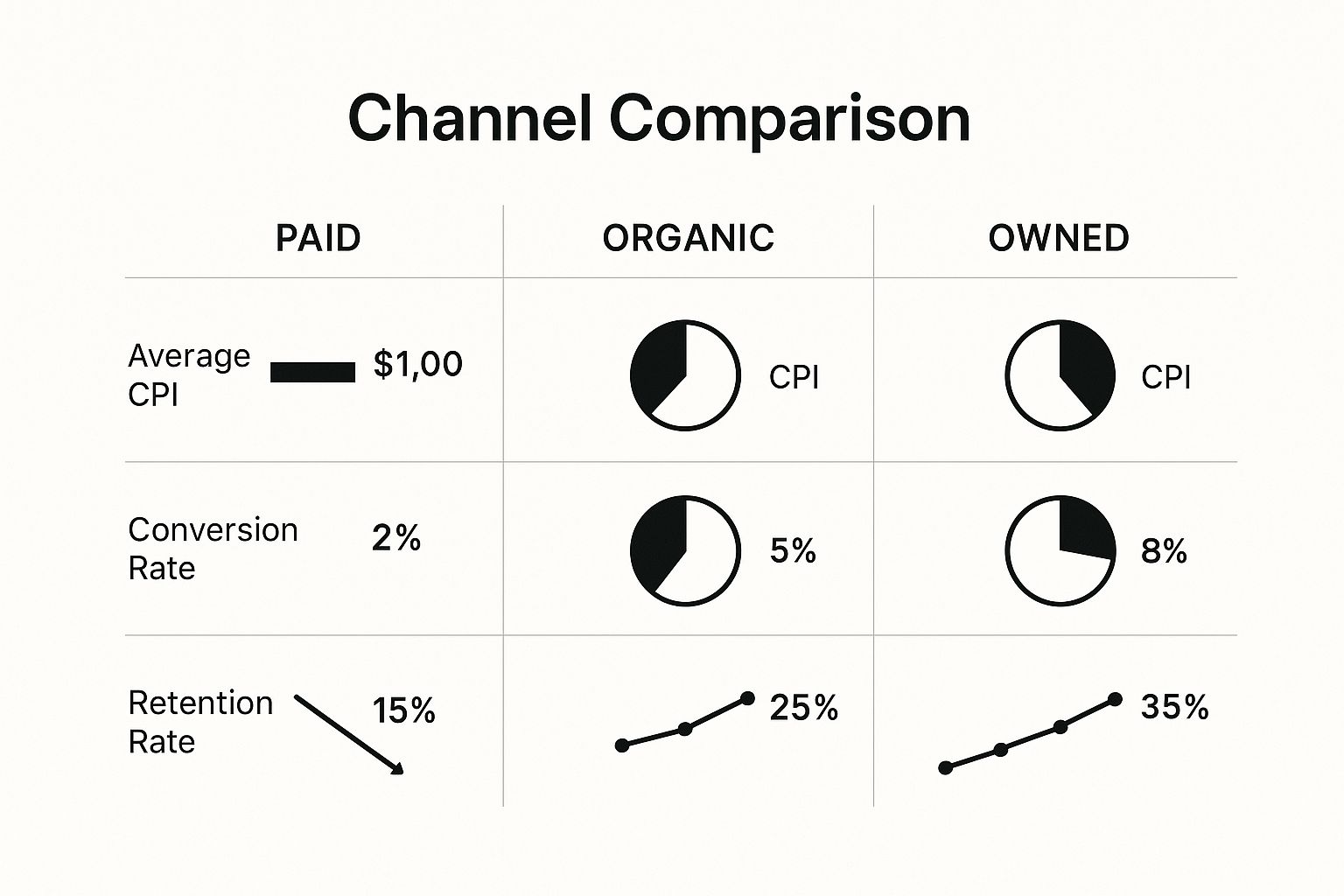Infographic about user acquisition app