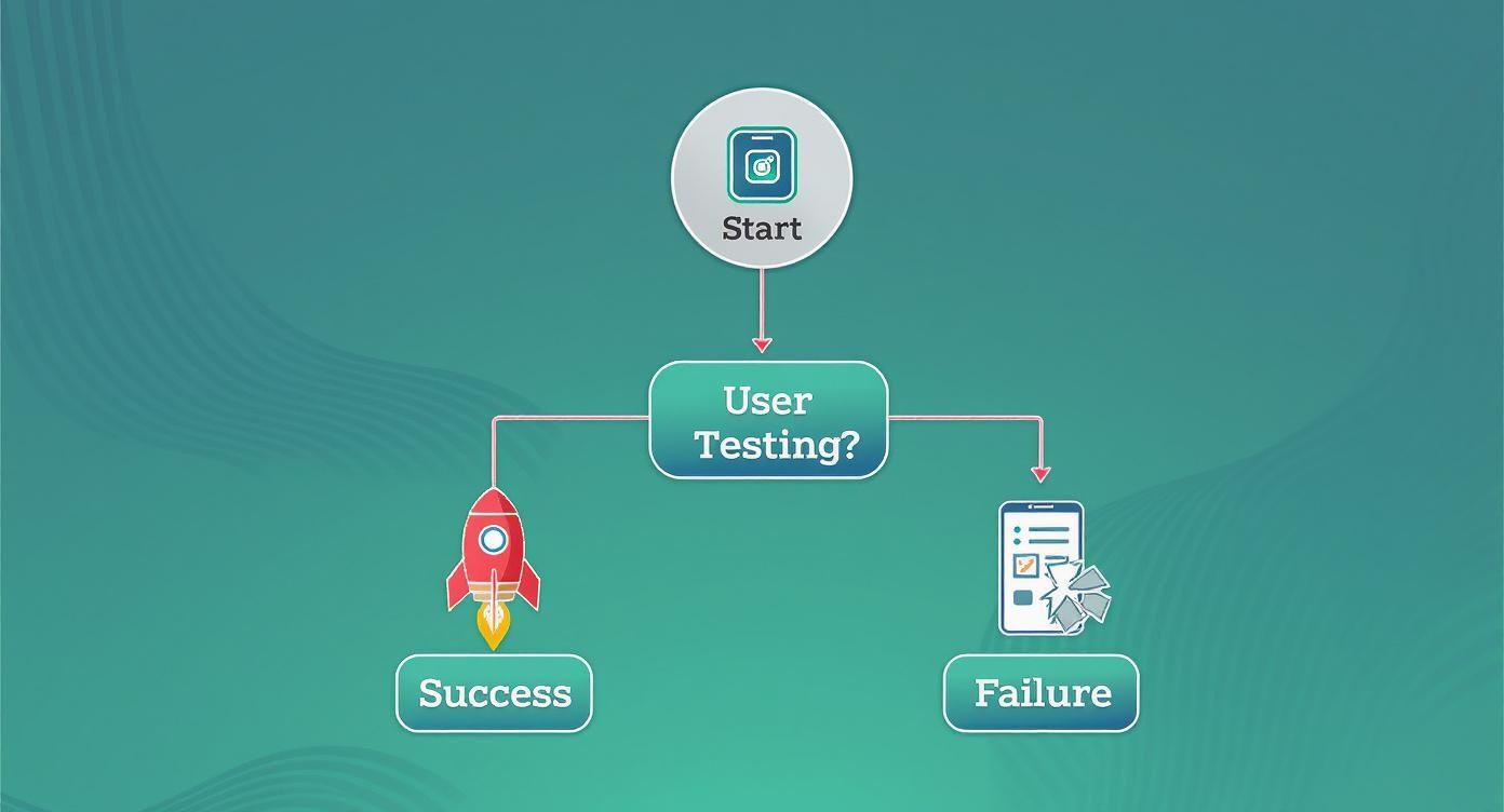 Infographic about user testing for apps